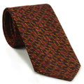 Red & Yellow Gold on Bitter Chocolate Mudmee Silk Tie MUT-8
