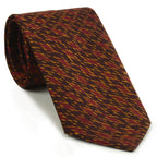 [Red & Yellow Gold on Bitter Chocolate Mudmee Silk Tie MUT-8]