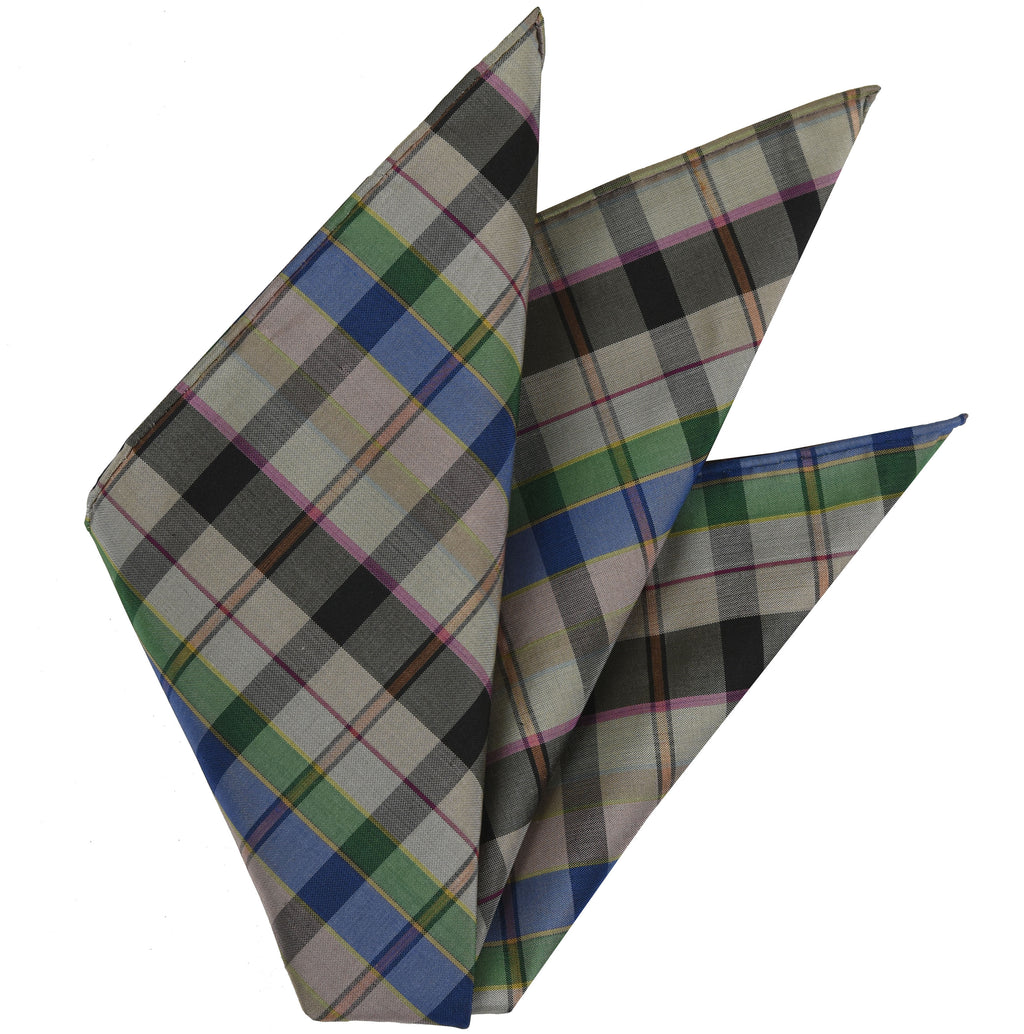 {[en]:Thai Plaid Silk Pocket Square
