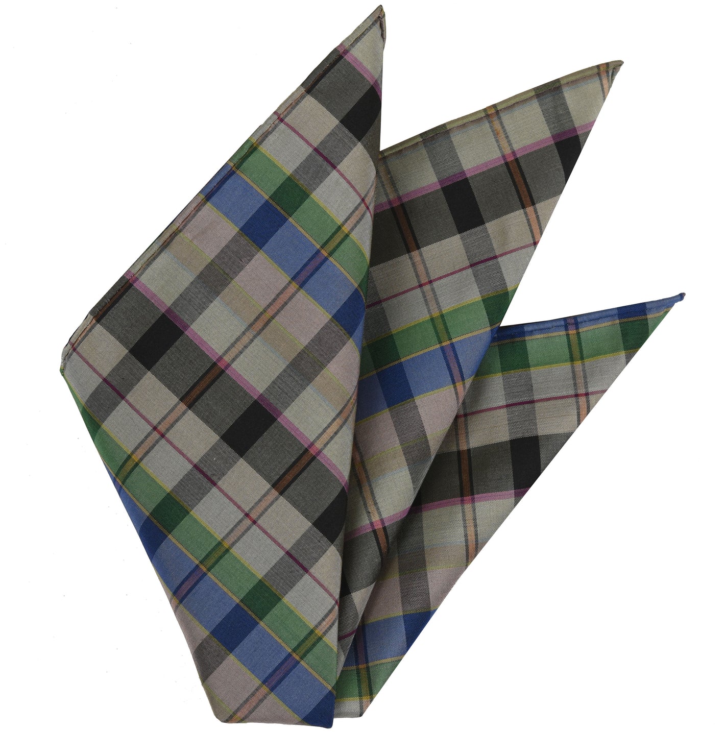 {[en]:Thai Plaid Silk Pocket Square
