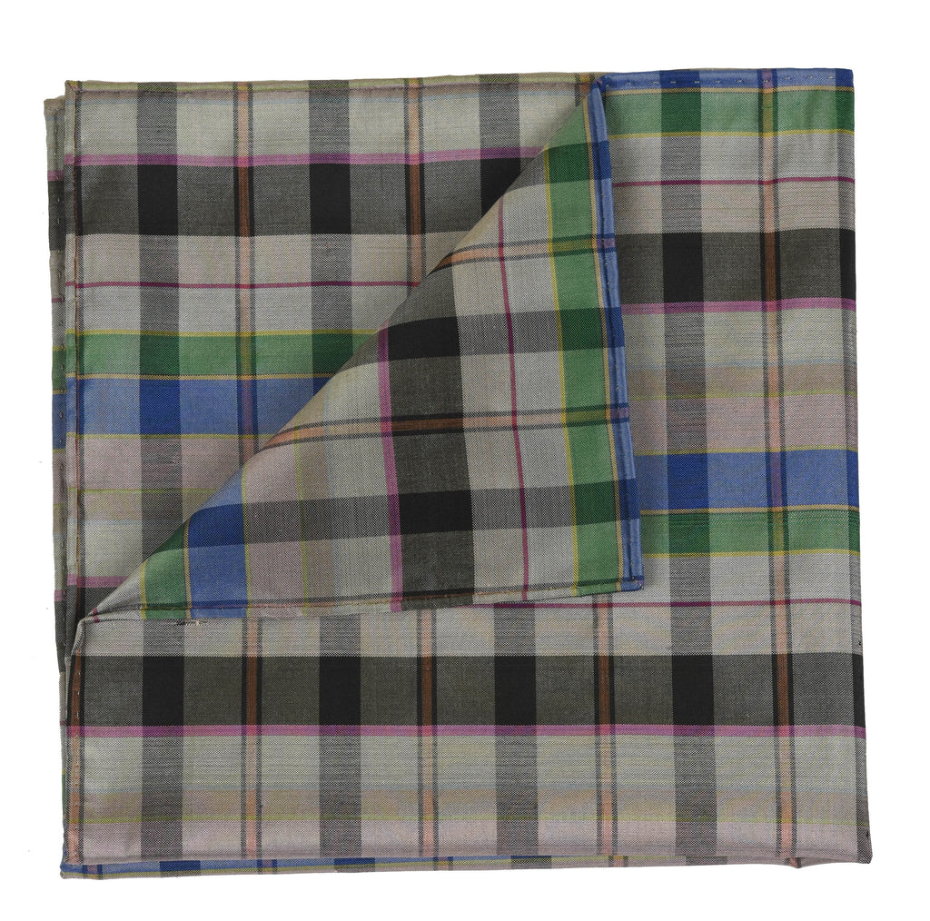 Thai Plaid Silk Pocket Square #12
