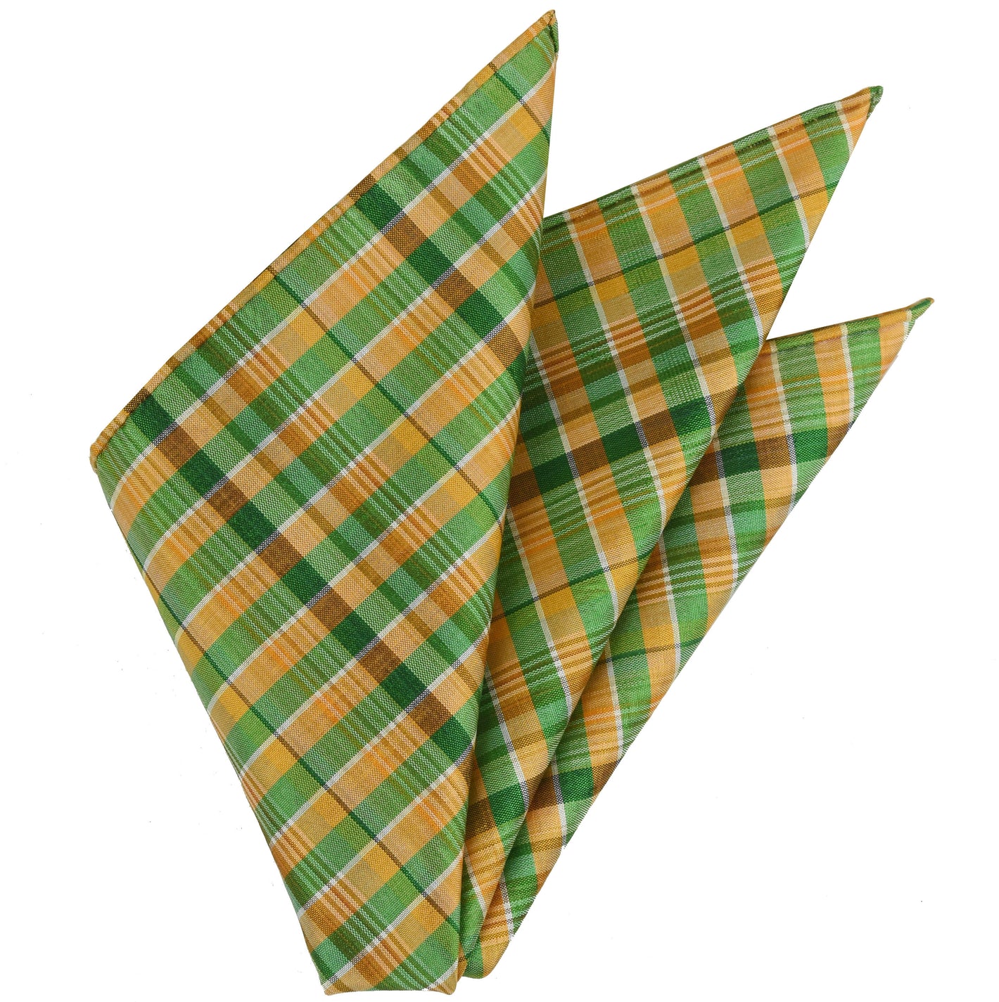 {[en]:Thai Plaid Silk Pocket Square