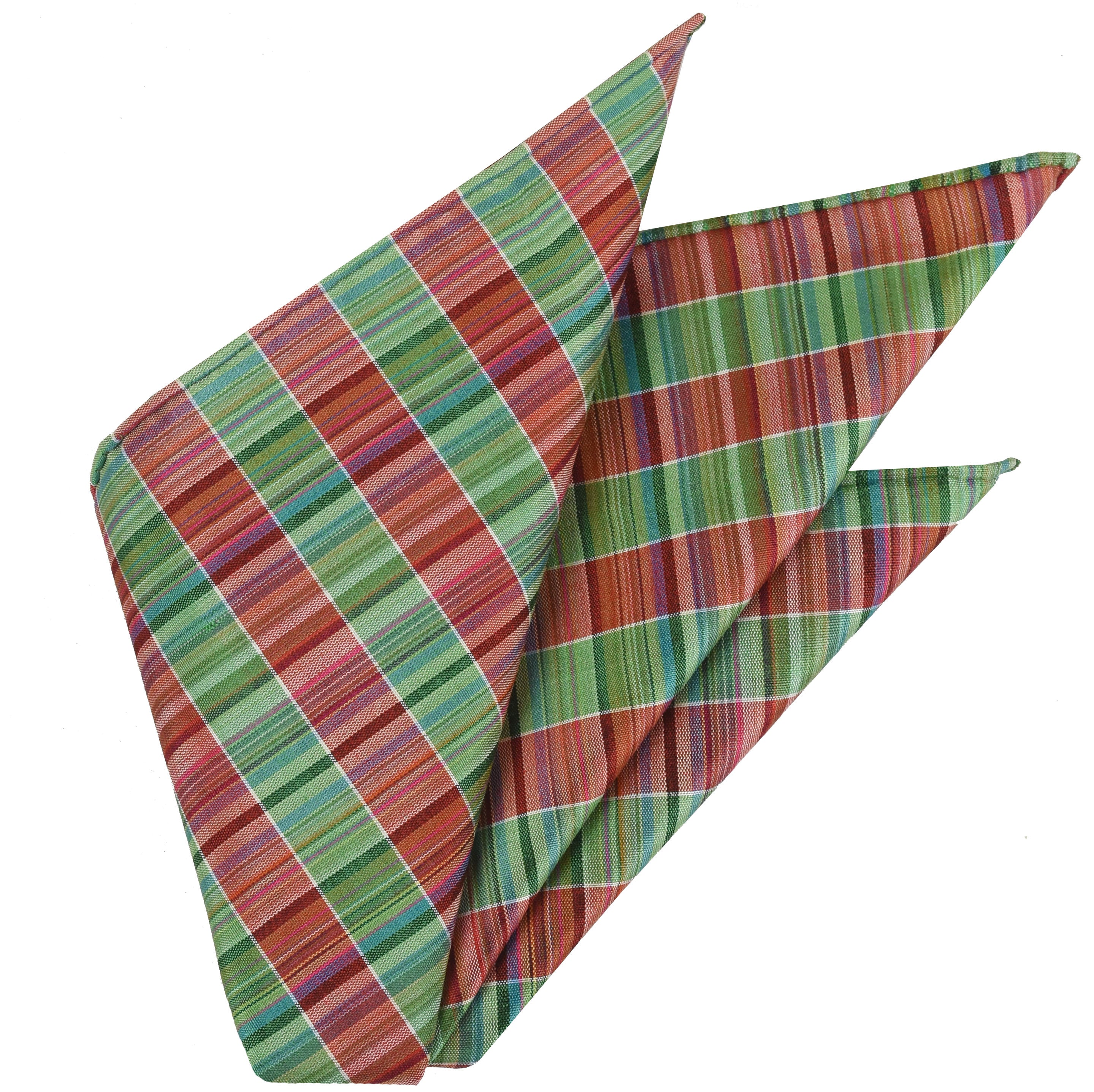 {[en]:Thai Plaid Silk Pocket Square