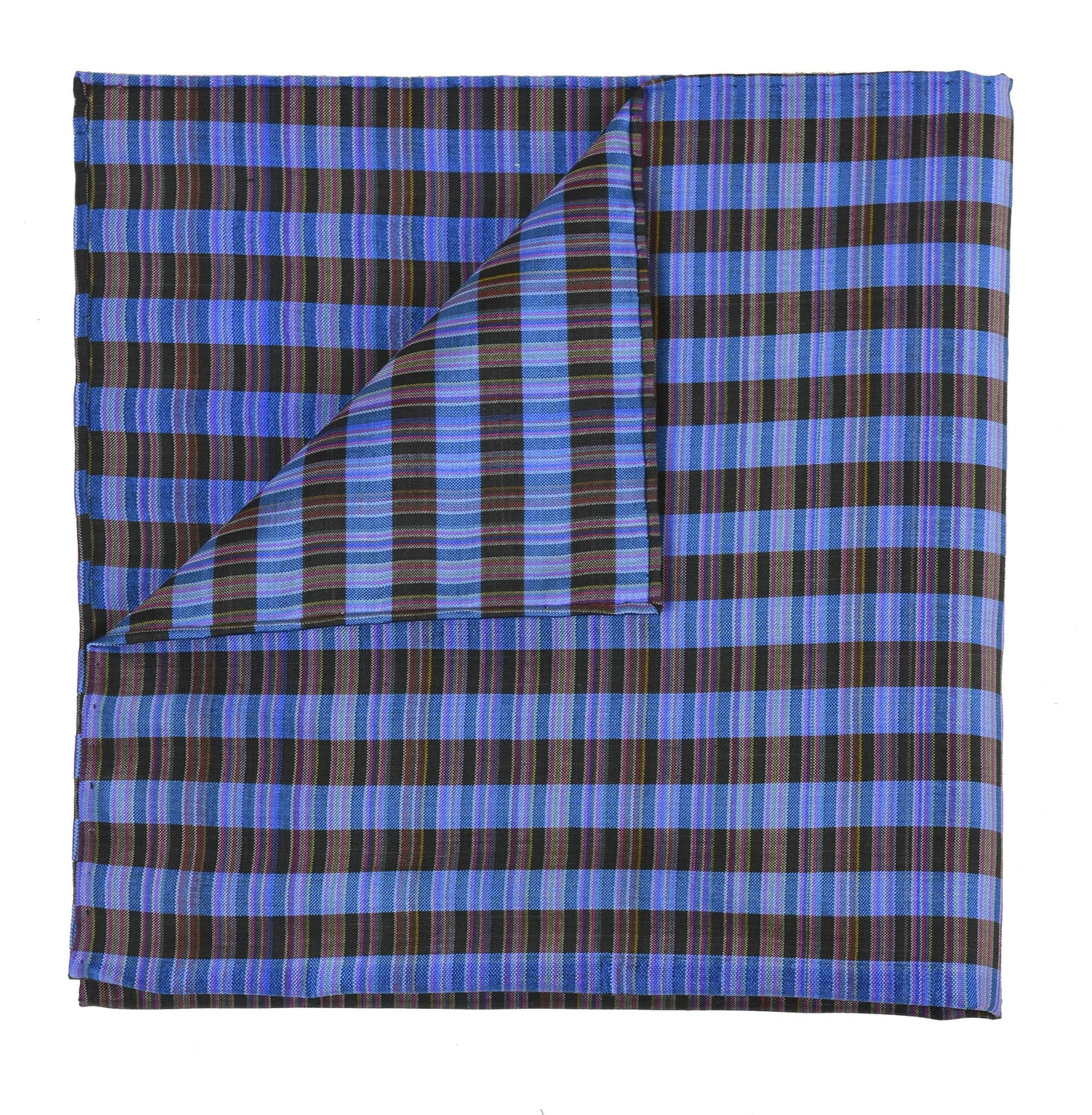 타이 체크 실크 포켓 스퀘어 #1