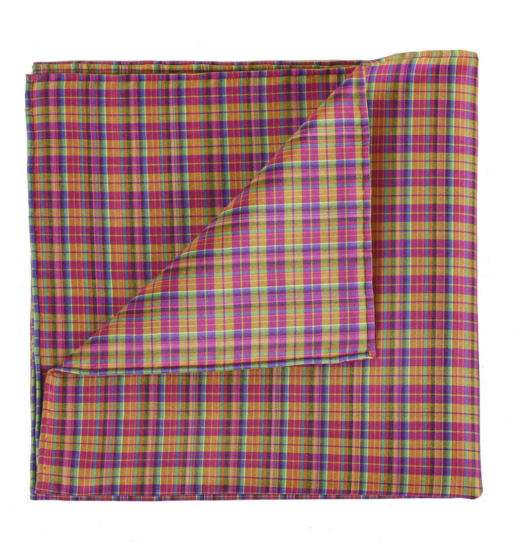 Thai Plaid Silk Pocket Square #26