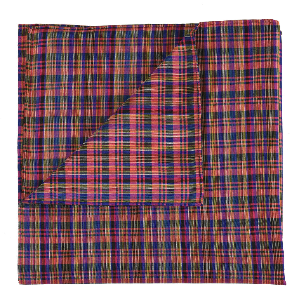 Thai Plaid Silk Pocket Square #3