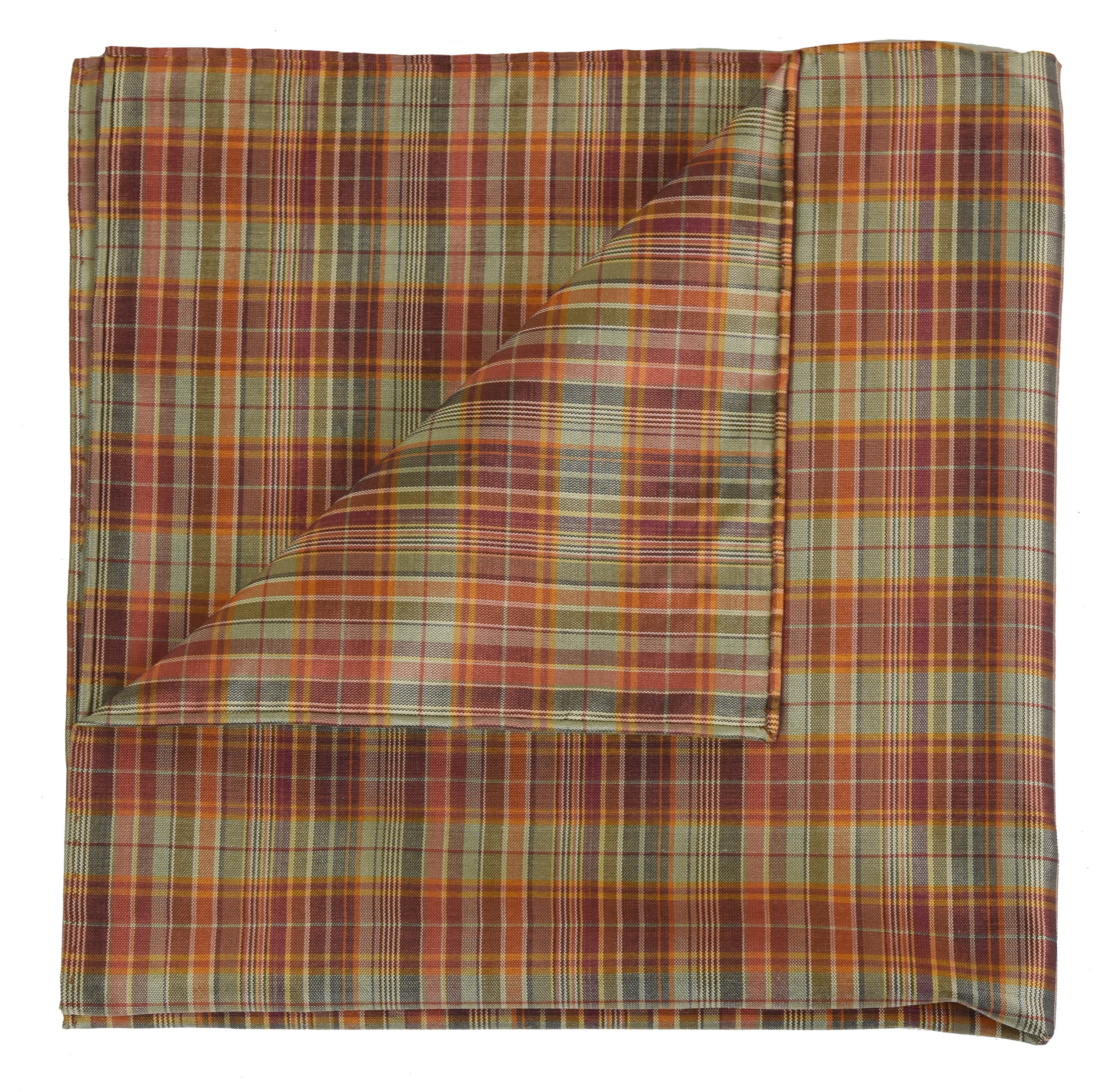 {[en]:Sangdao Plaid Thai Silk Pocket Square