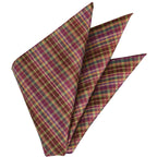 {[en]:Plaid Thai Silk Pocket Square