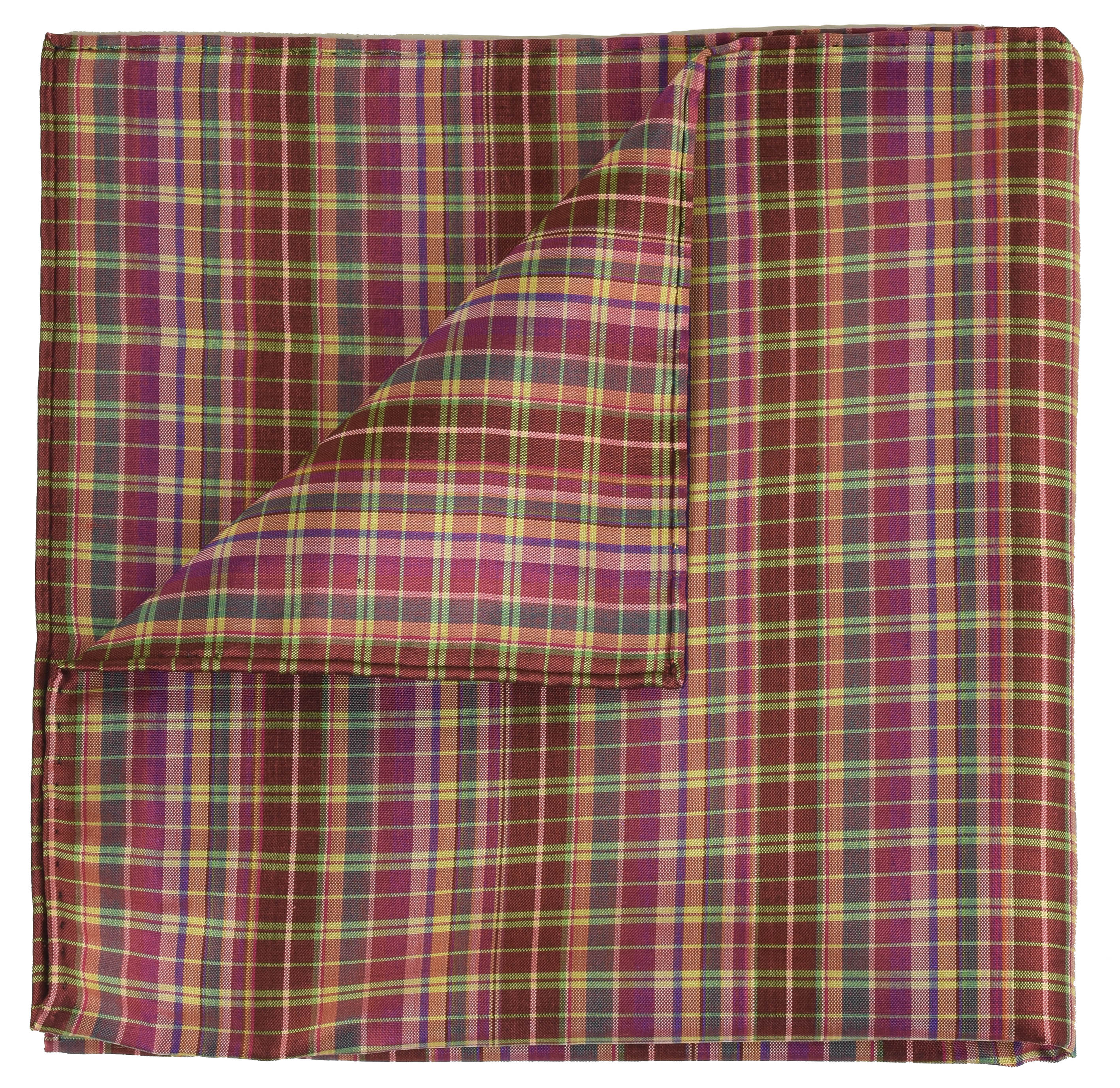{[en]:Plaid Thai Silk Pocket Square