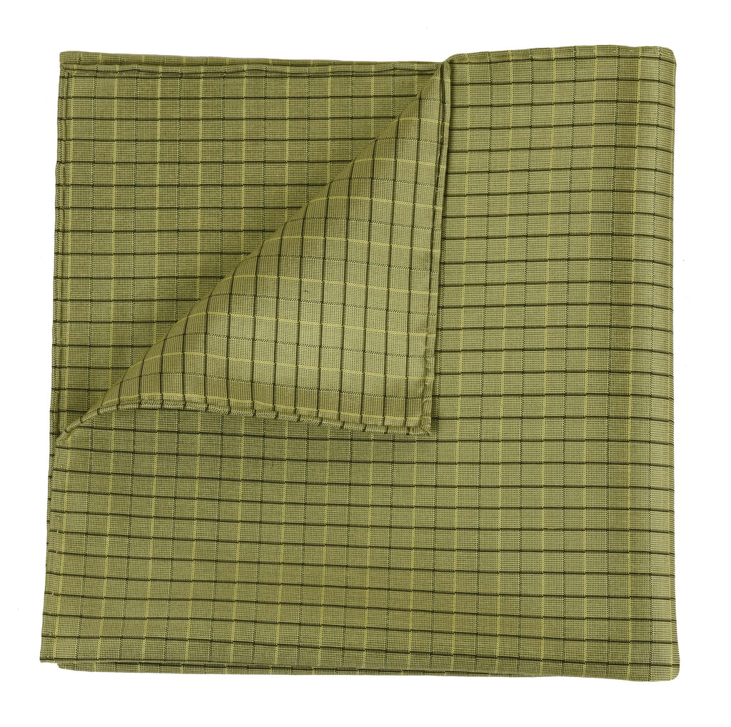 {[en]:Plaid Thai Silk Pocket Square