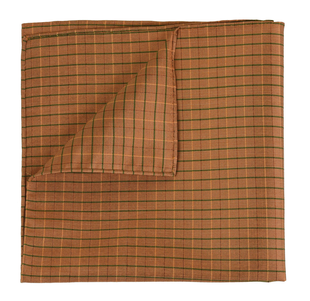 {[en]:Plaid Thai Silk Pocket Square