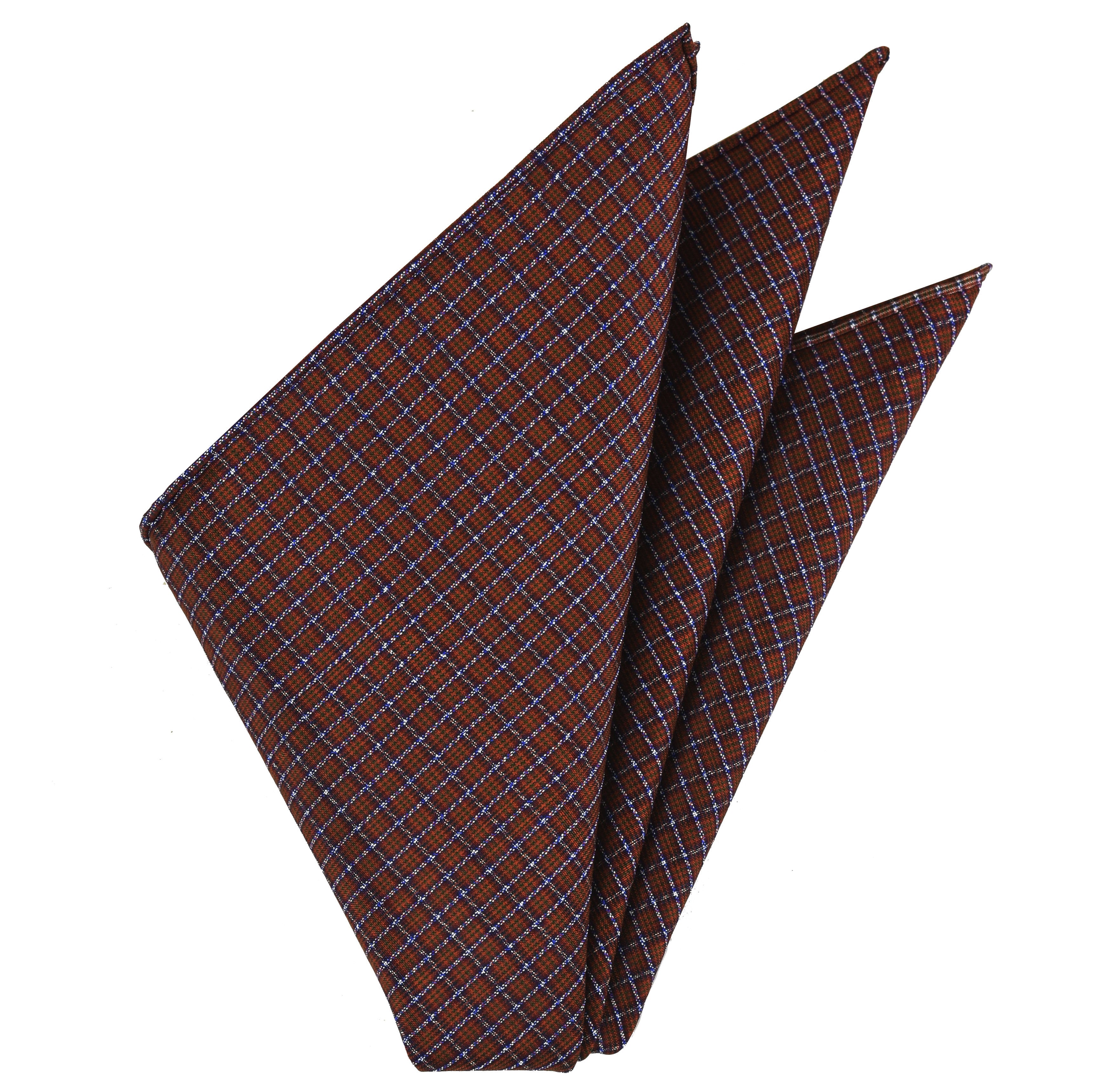 {[en]:Plaid Thai Silk Pocket Square