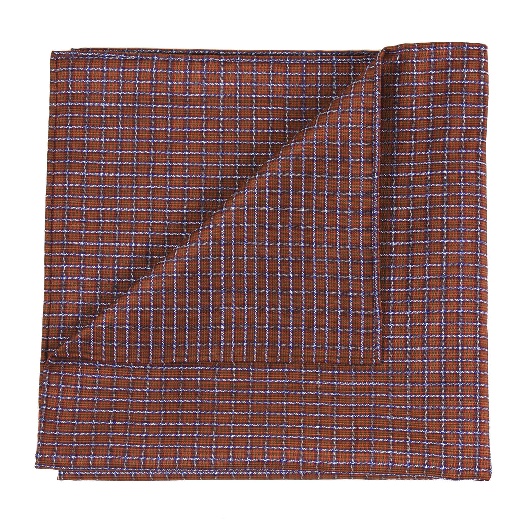 {[en]:Plaid Thai Silk Pocket Square