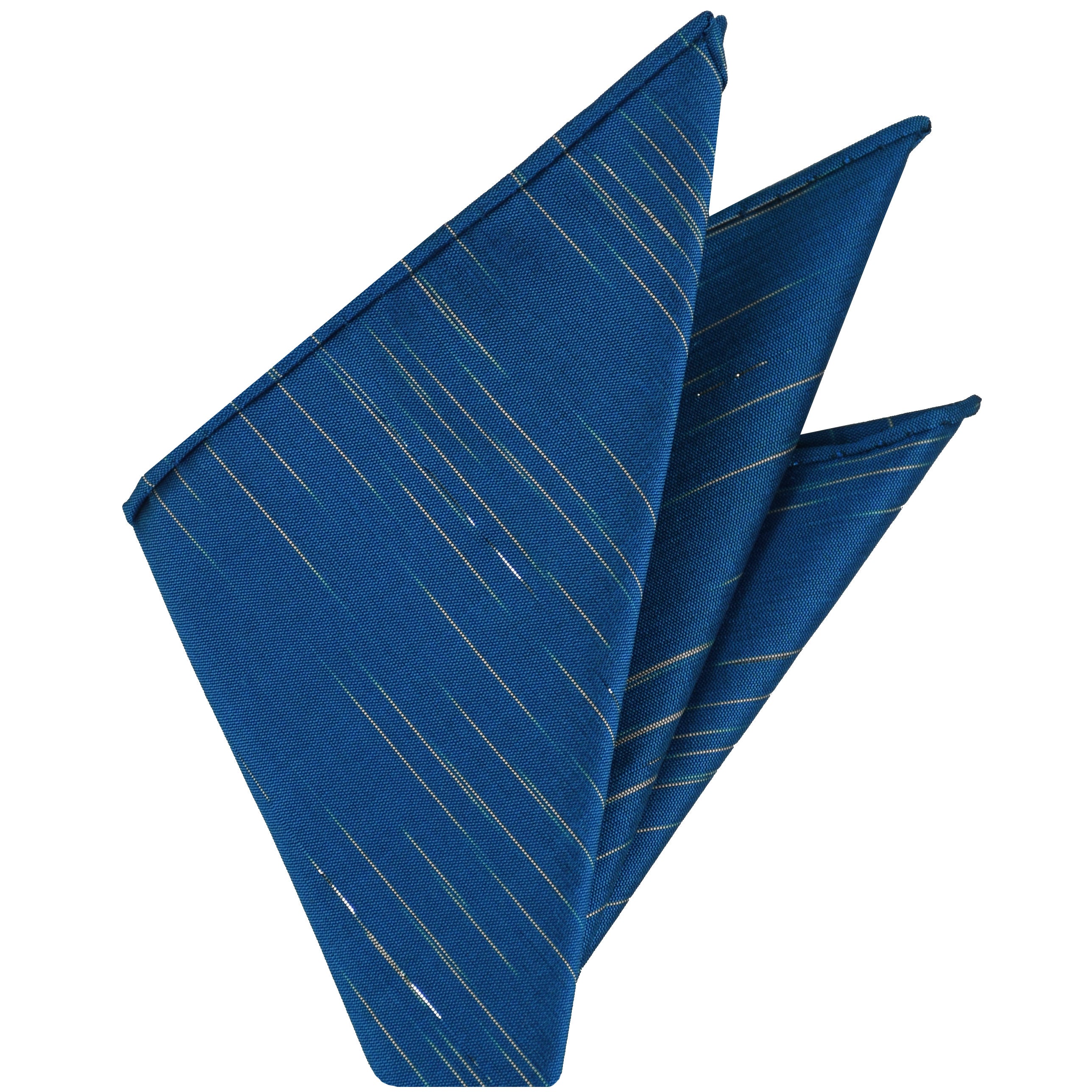 タイ サイフォン フォレストグリーン＆ブラック シルク ポケットチーフ #8