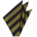 Dark Olive Green On Navy Thai Silk Pocket Square TSTPS-14