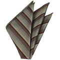 Gray On Brown Thai Silk Pocket Square TSTPS-27