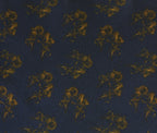 {[en]:Dark Gold on Dark Navy  Traditional Thai Print Silk Pocket Square