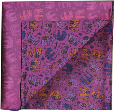 Sangdao Printed Thai Silk Pocket Square