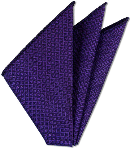 {[en]:Purple Brocade Cotton Pocket Square