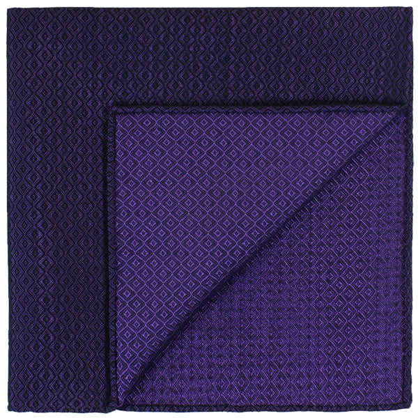 {[en]:Purple Brocade Cotton Pocket Square
