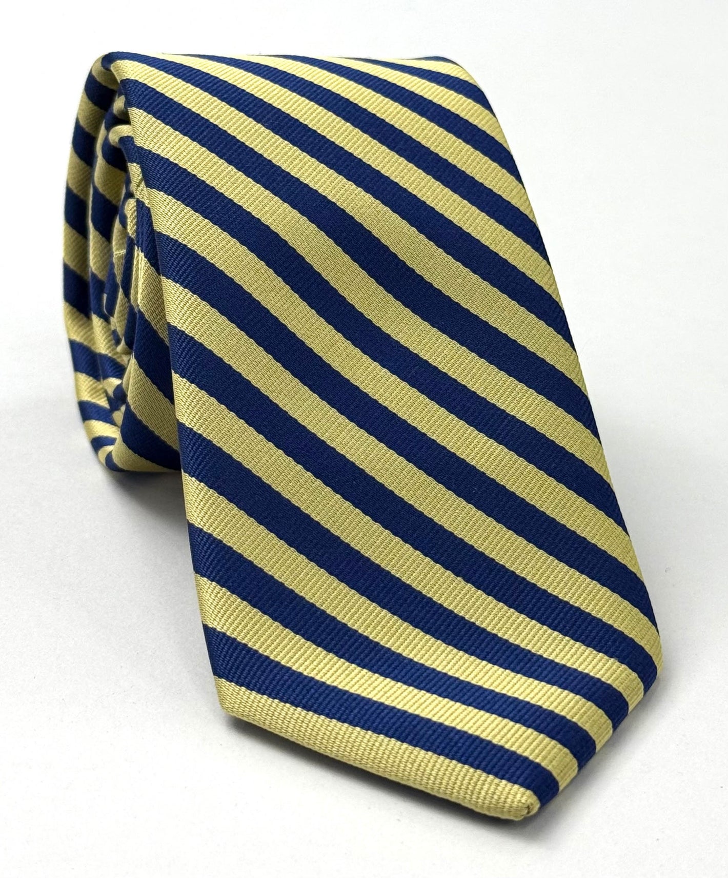 Navy Blue & Soft Gold Lincolns Inn Striped Silk Tie UKL-4