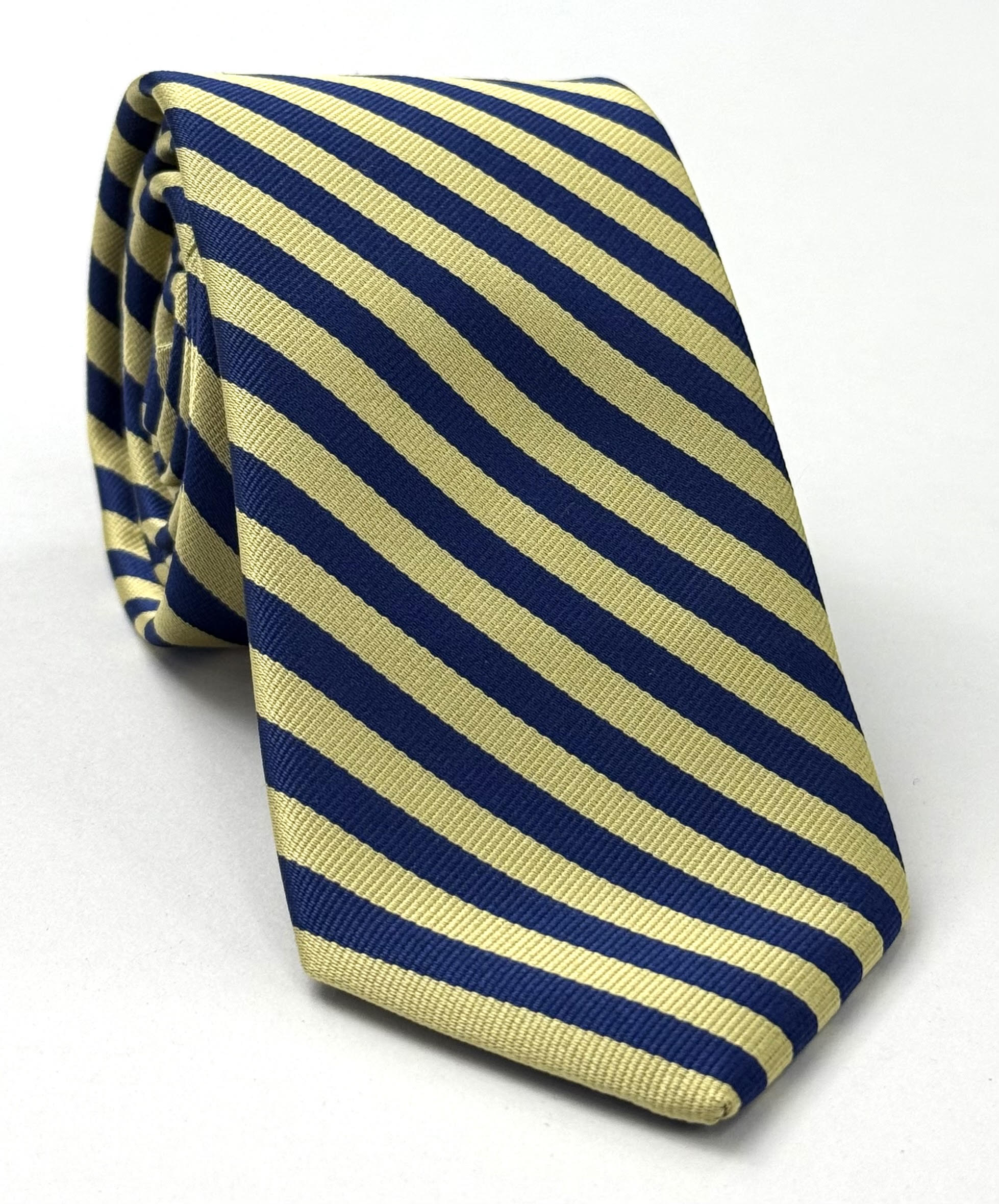 Navy Blue & Soft Gold Lincolns Inn Striped Silk Tie UKL-4