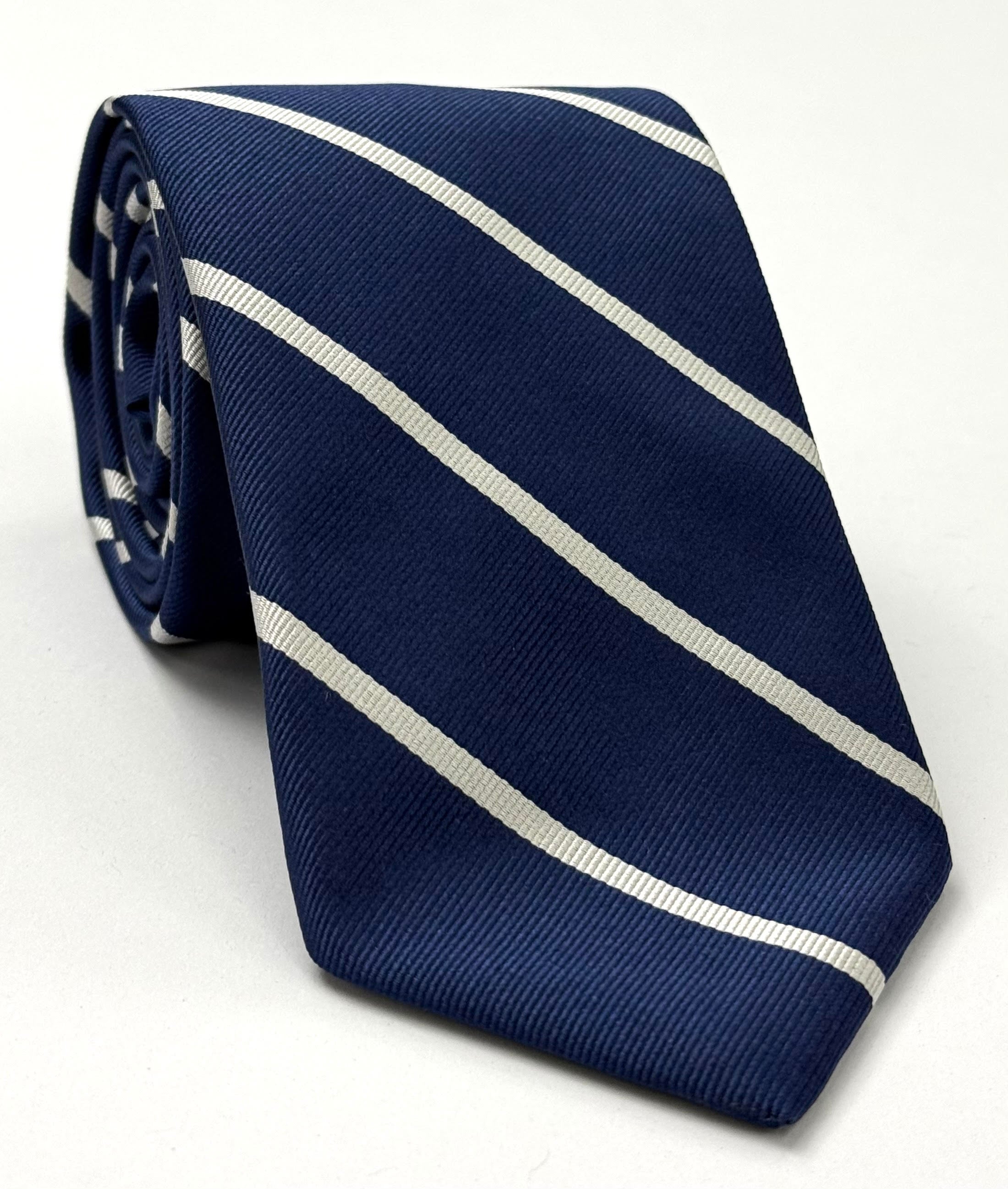 White on Navy Blue Trinity College, Oxford Stripe Silk Tie UKU-13