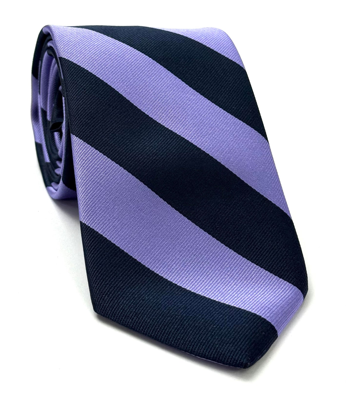 막달렌 칼리지, 케임브리지 스트라이프 실크 타이 UKU-37 라벤더 & 블랙