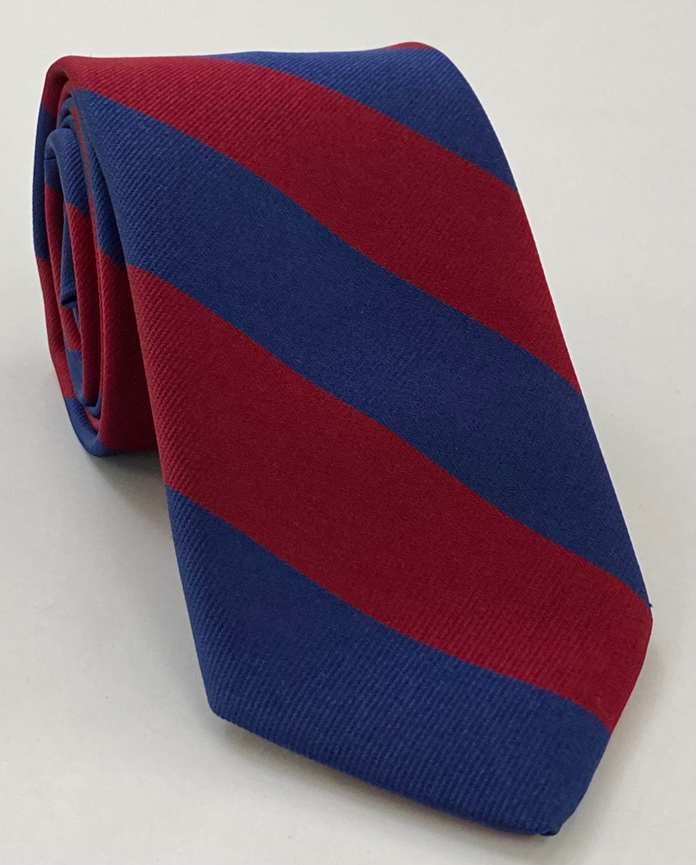 Sidney Sussex College, Cambridge Stripe Silk Tie UKU-38 Dark Red & Navy Blue