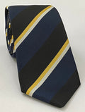 Off-White, Yellow Gold, Dark Navy and Black St Hugh College, Oxford Stripe Silk Tie UKU-3