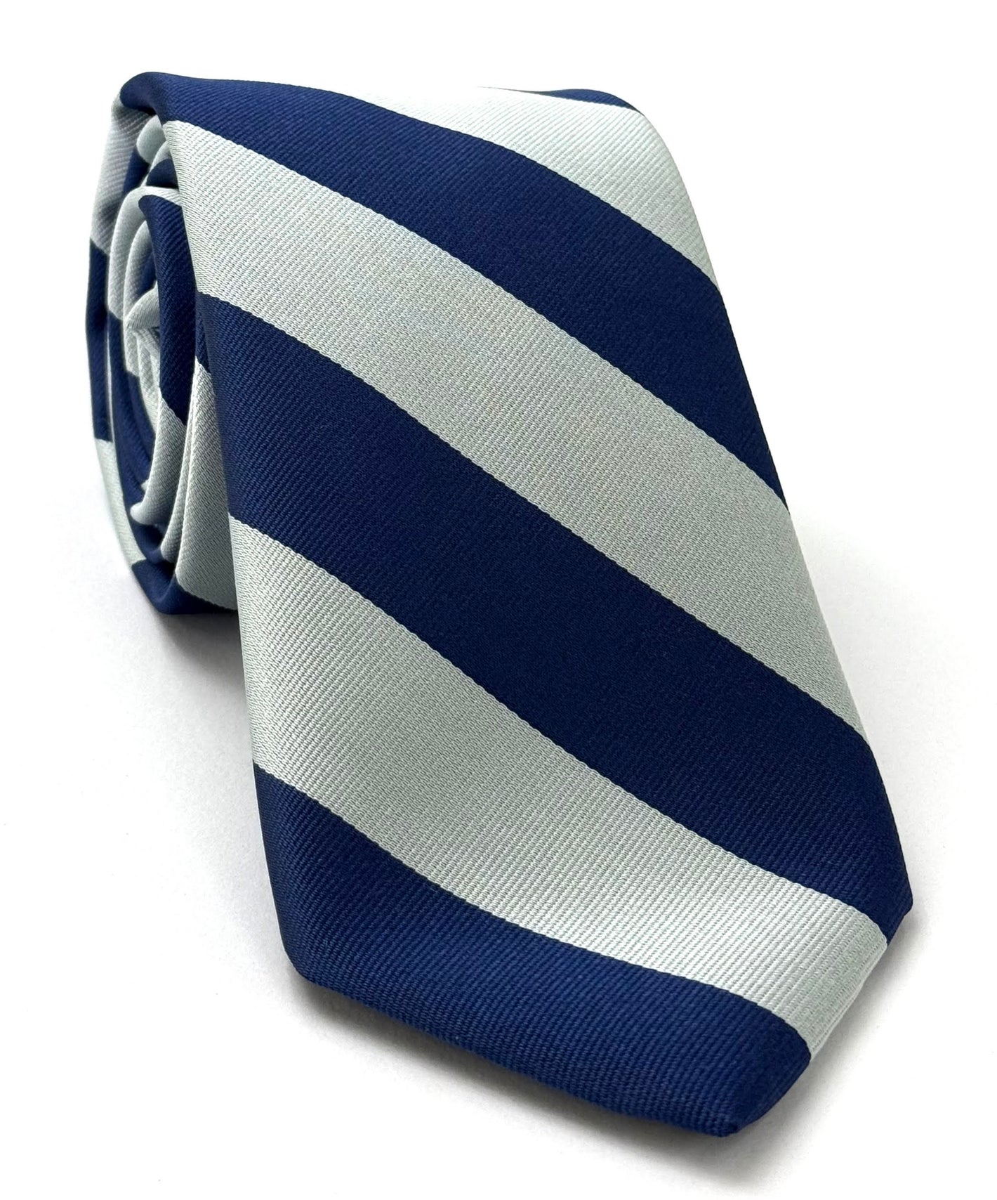 네이비 블루 & 화이트 펨브록 대학, 케임브리지 줄무늬 비단 티 UKU-41