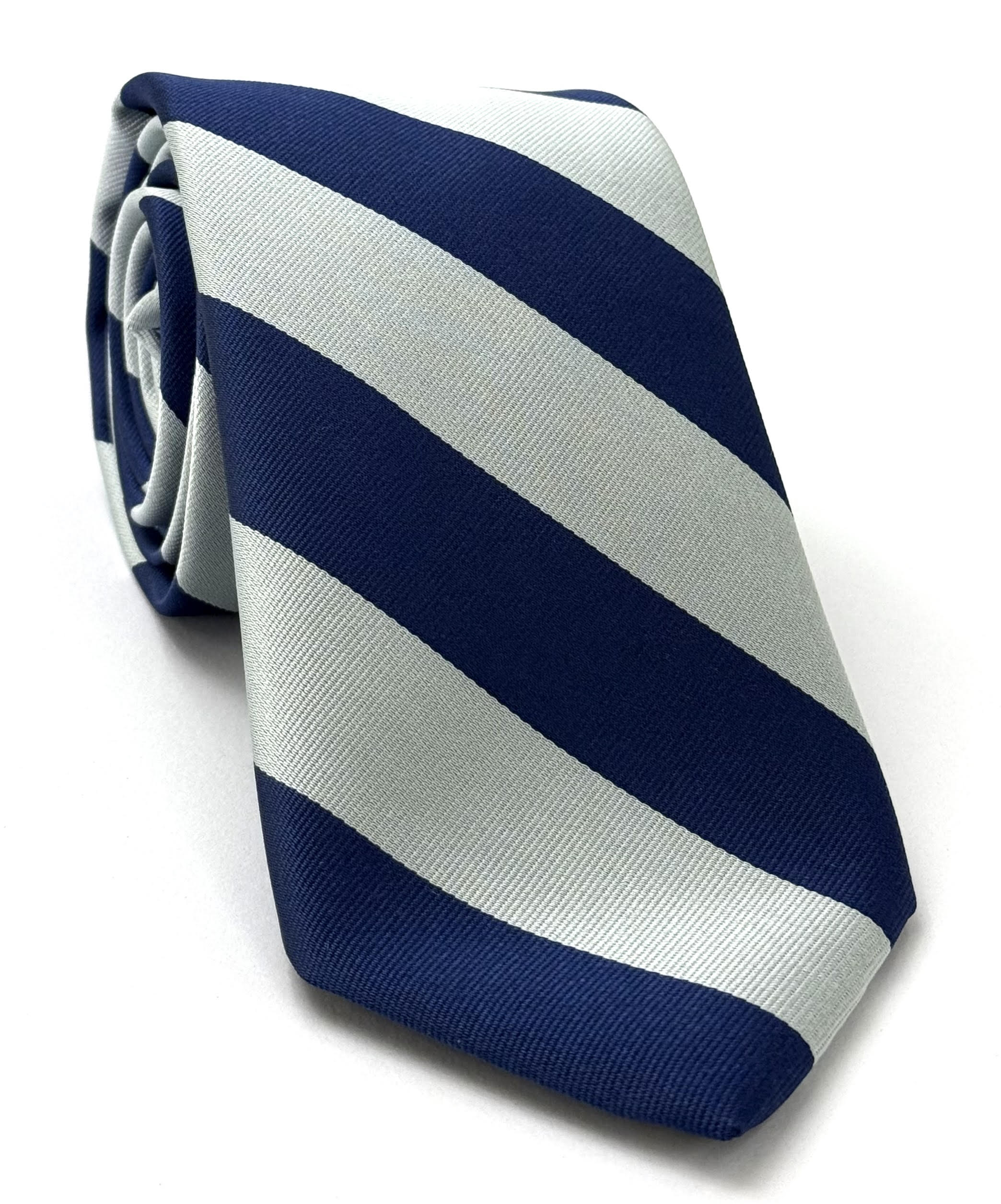 Navy Blue & White Pembroke College, Cambridge Stripe Silk Tie UKU-41