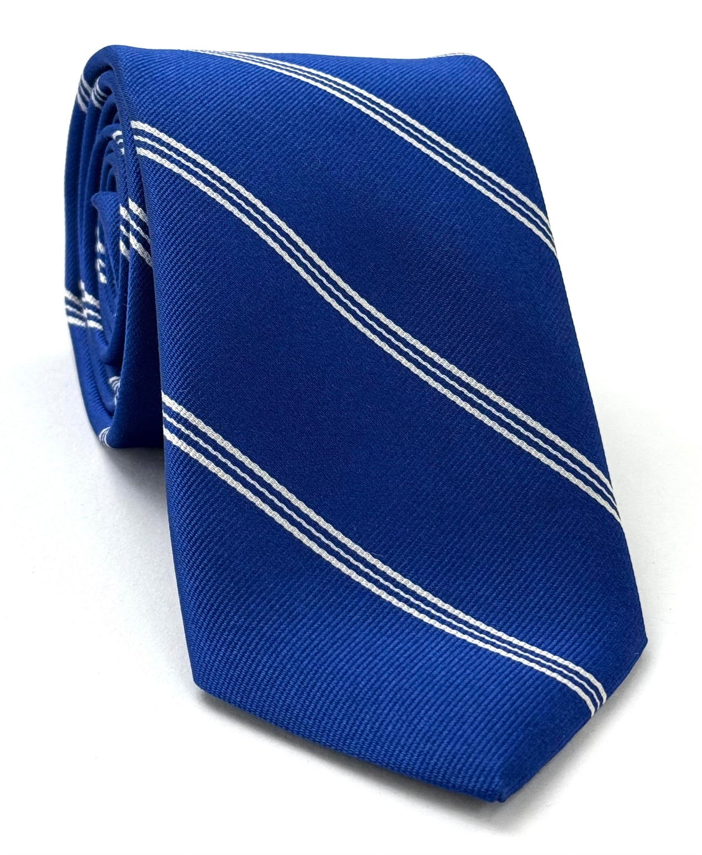White on Royal Blue Peterhouse, Cambridge Stripe Silk Tie UKU-42