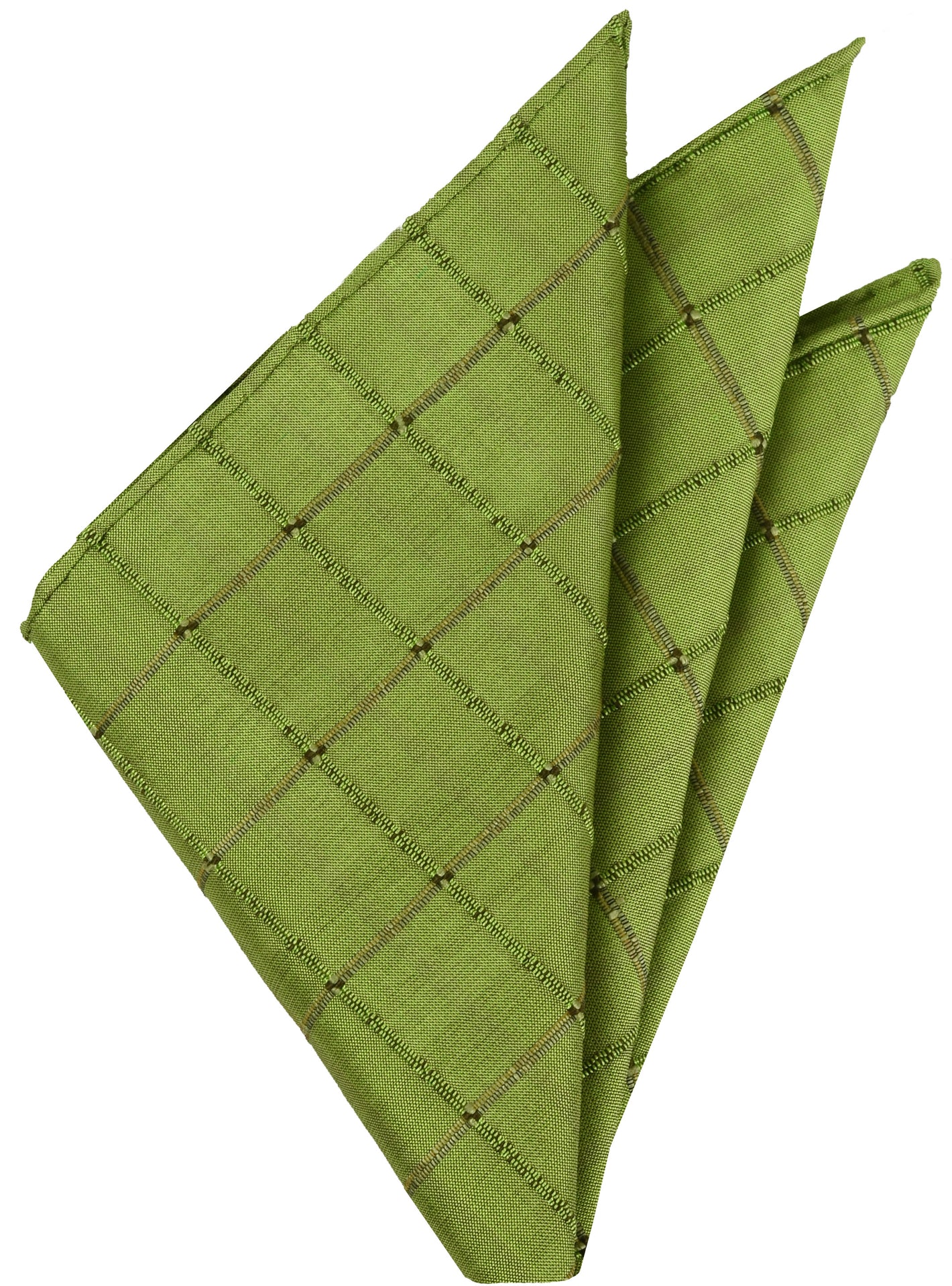 Lime Green Thai Silk Pocket Square VPS-13