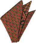 Red & Yellow on Black Mudmee Silk Pocket Square VPS-21