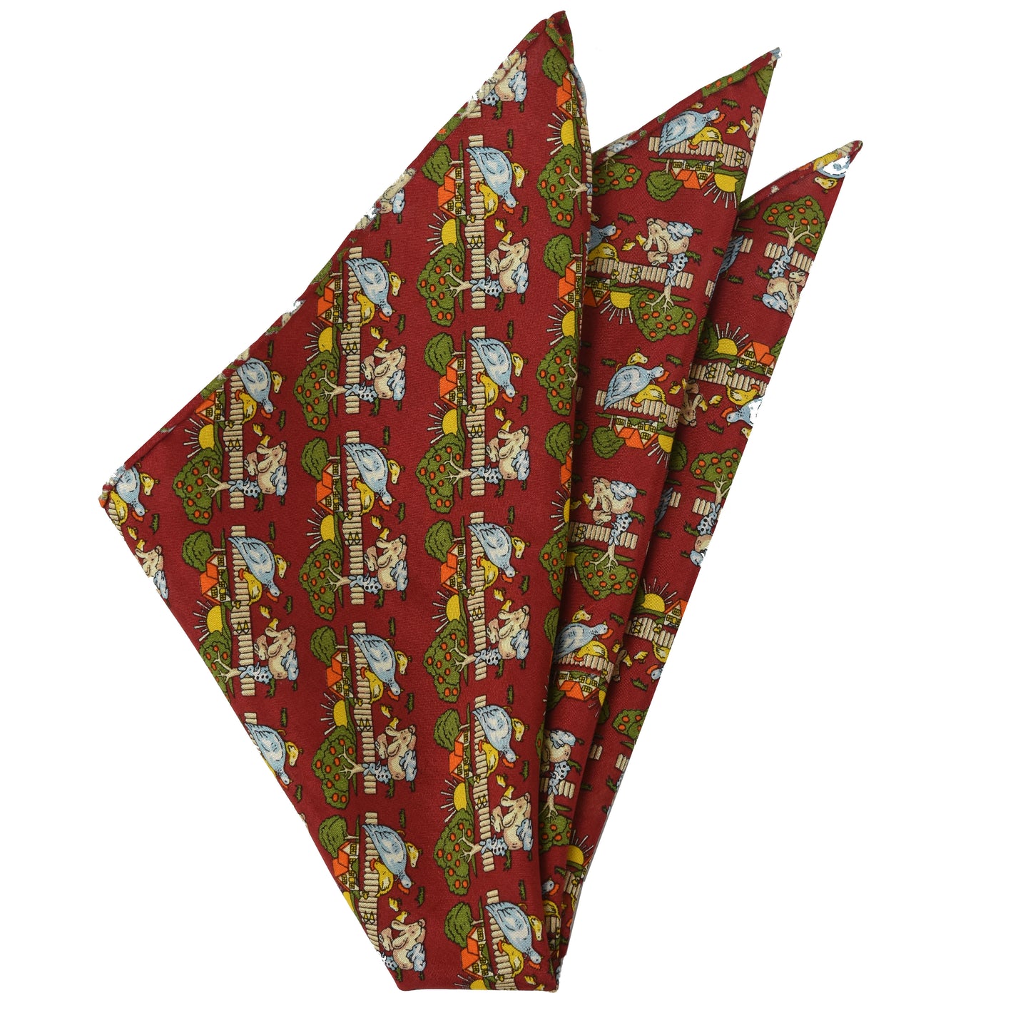 {[en]:Thai Printed Silk Pocket Square