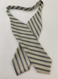 Light Gray, Charcoal Gray On Off White Formal/Wedding Silk Stripe Ascot WDSAC-4