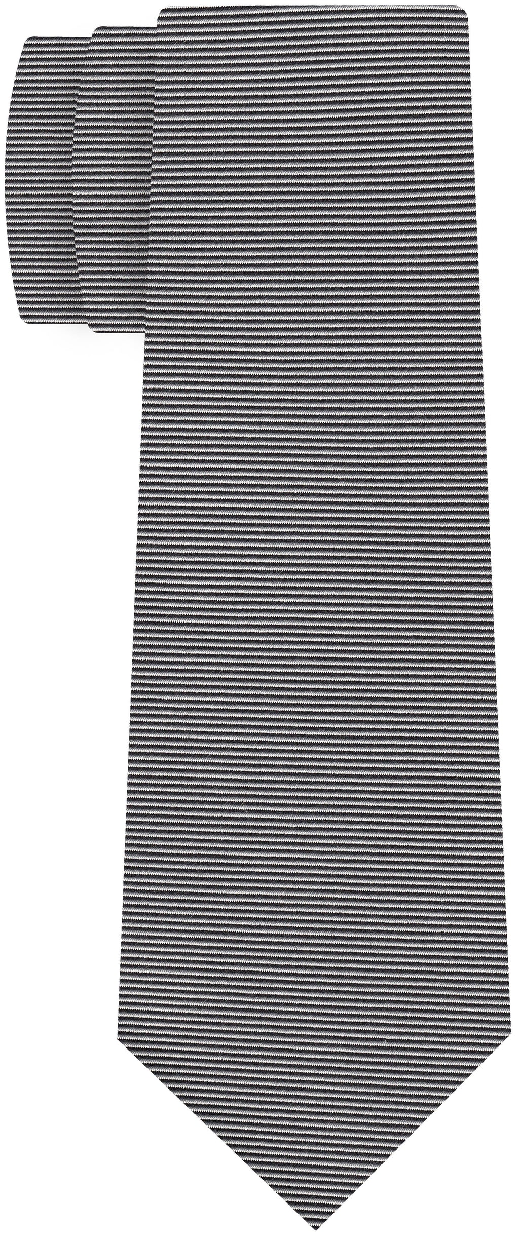 {[en]:Silver & Black Formal/Wedding Stripe Silk Tie
