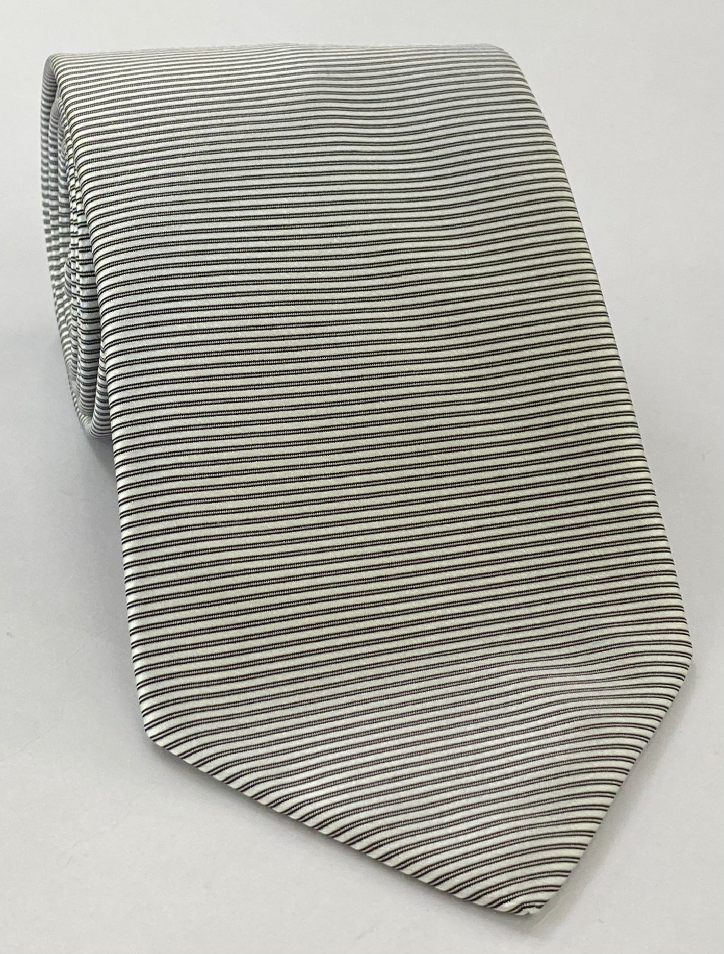 Silver & Black Formal/Wedding Stripe Silk Tie WDST-11
