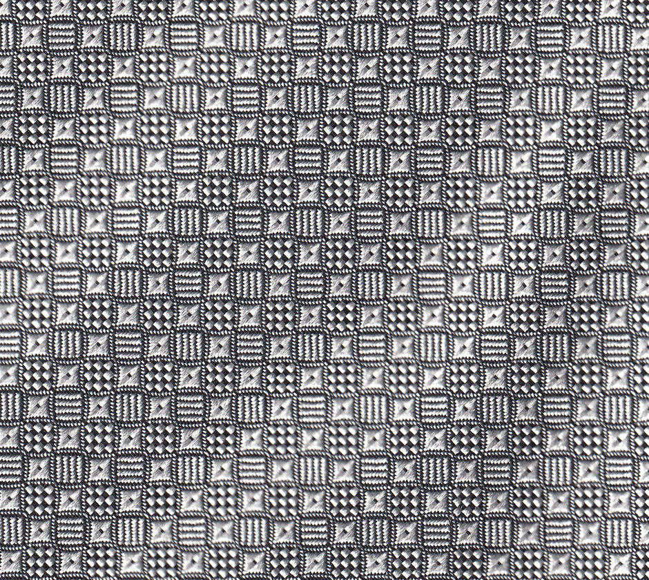 {[en]:Silver & Black Formal/Wedding Silk Pocket Square