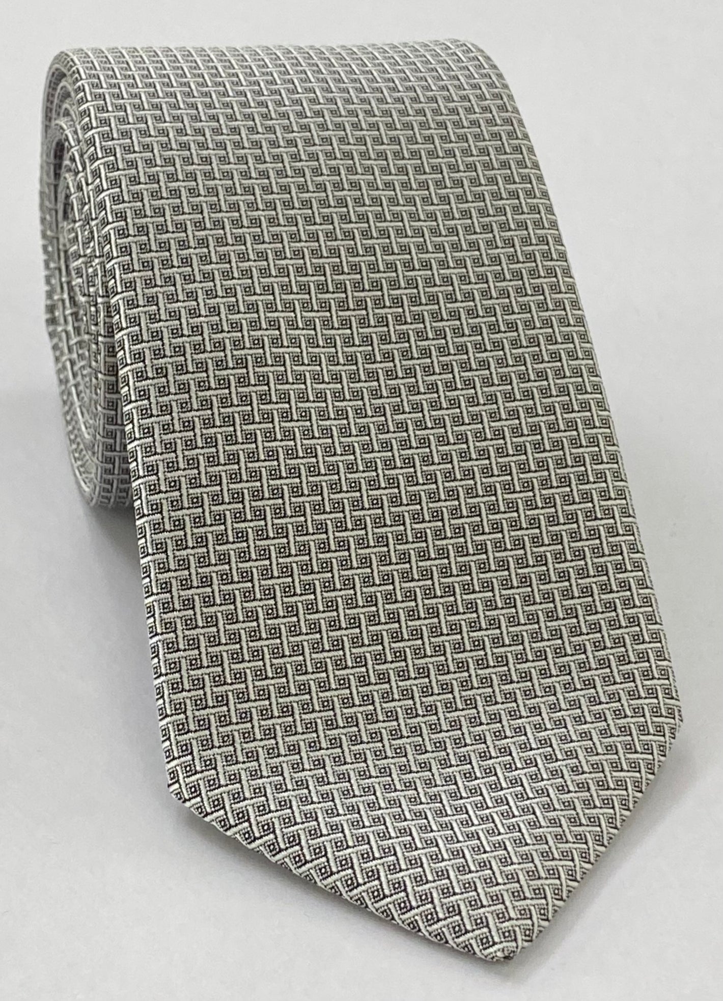 실버 & 블랙 정장/웨딩 실크 타이 WDT-18