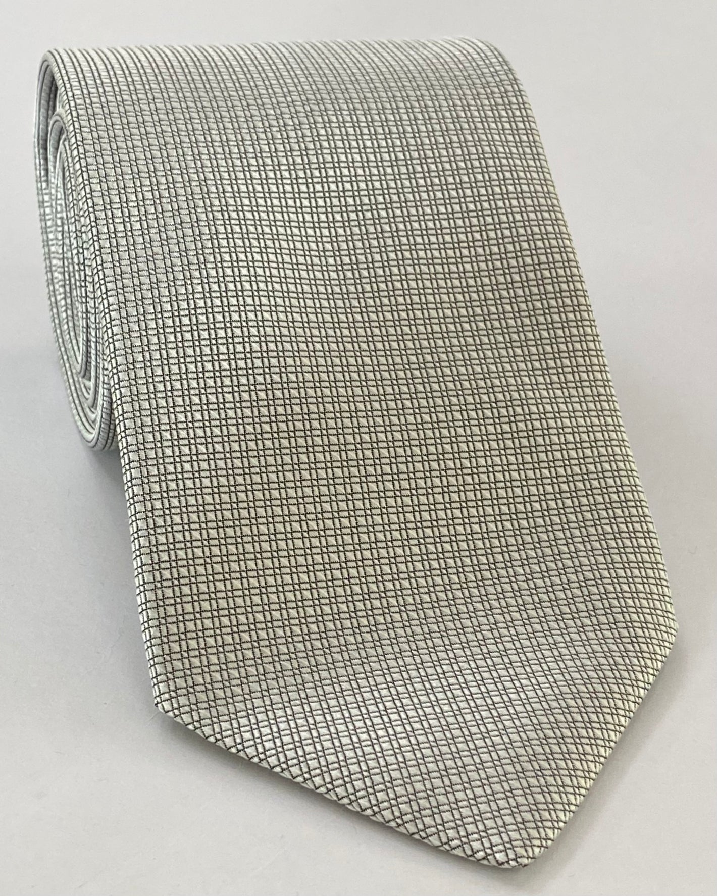 실버 포멀/웨딩 실크 타이 #WDT-23