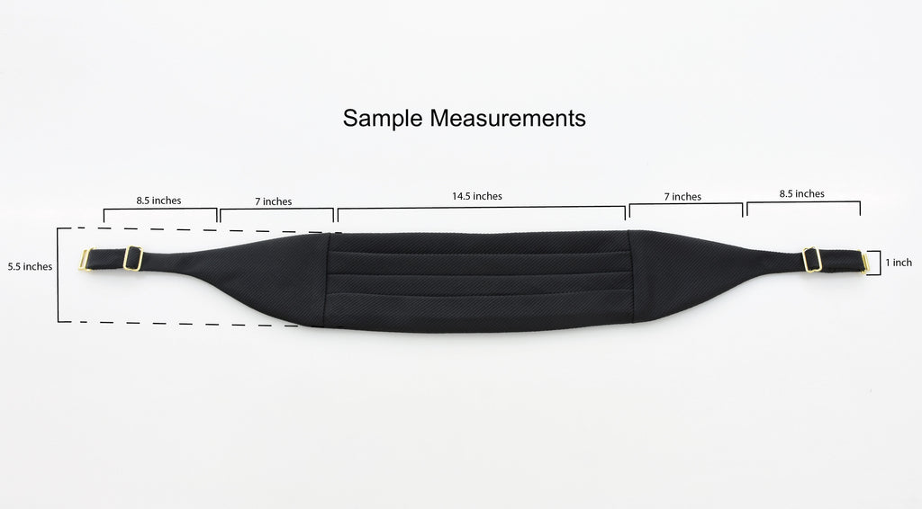 Slim Cummerbund - Black Satin Solid Silk with Brass clasp and sliders ISACC-5S