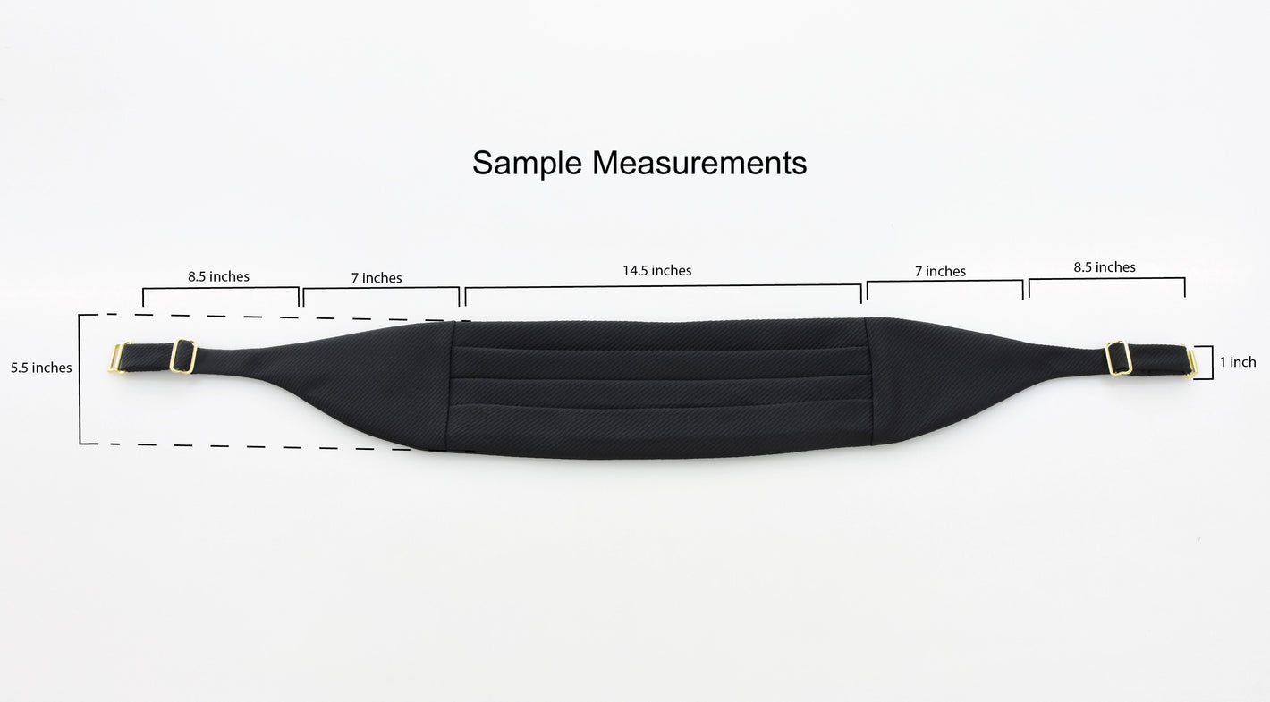 ブラックファイユシルクと無地タイシルクリボンのクラシックカマーバンド IFACB-1