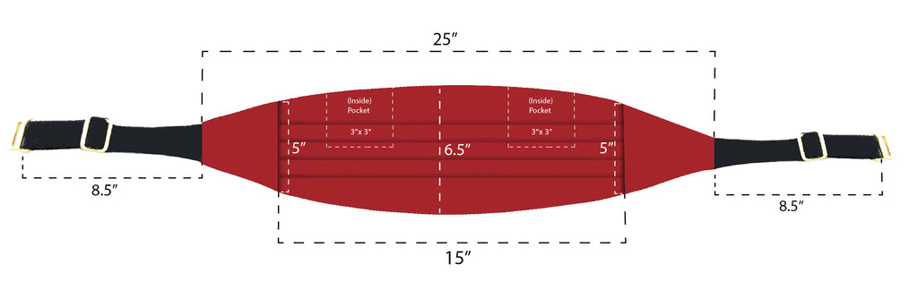 アメリカ海兵隊 レッドシルク クラシック カマーバンド 真鍮製クラスプ＆スライダー付き THCC-28