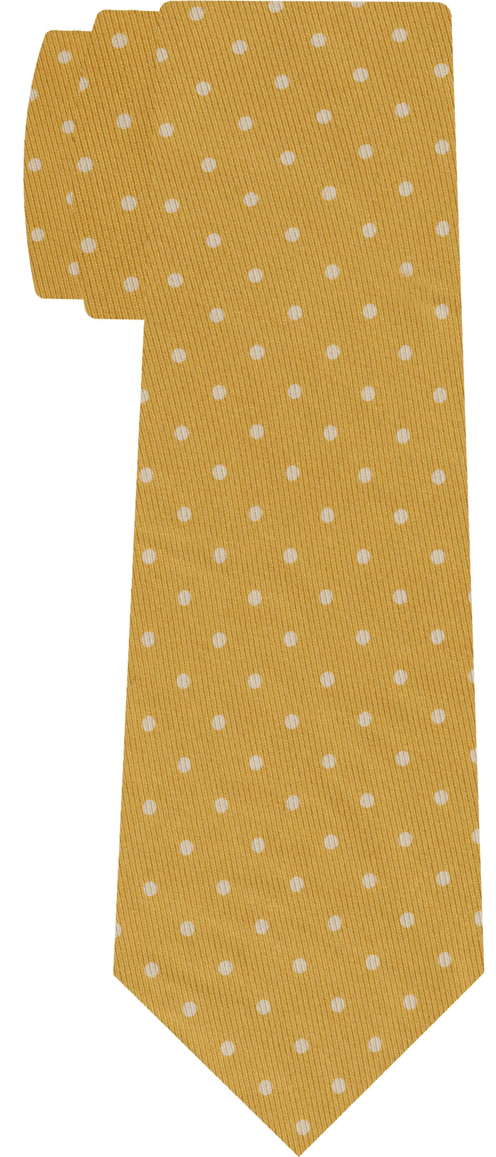 イエローゴールドプリントドット シルクタイ MCDT-30（オフホワイト）