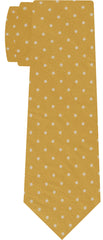 Off-White on Yellow Gold Print Dot Silk Tie MCDT-30