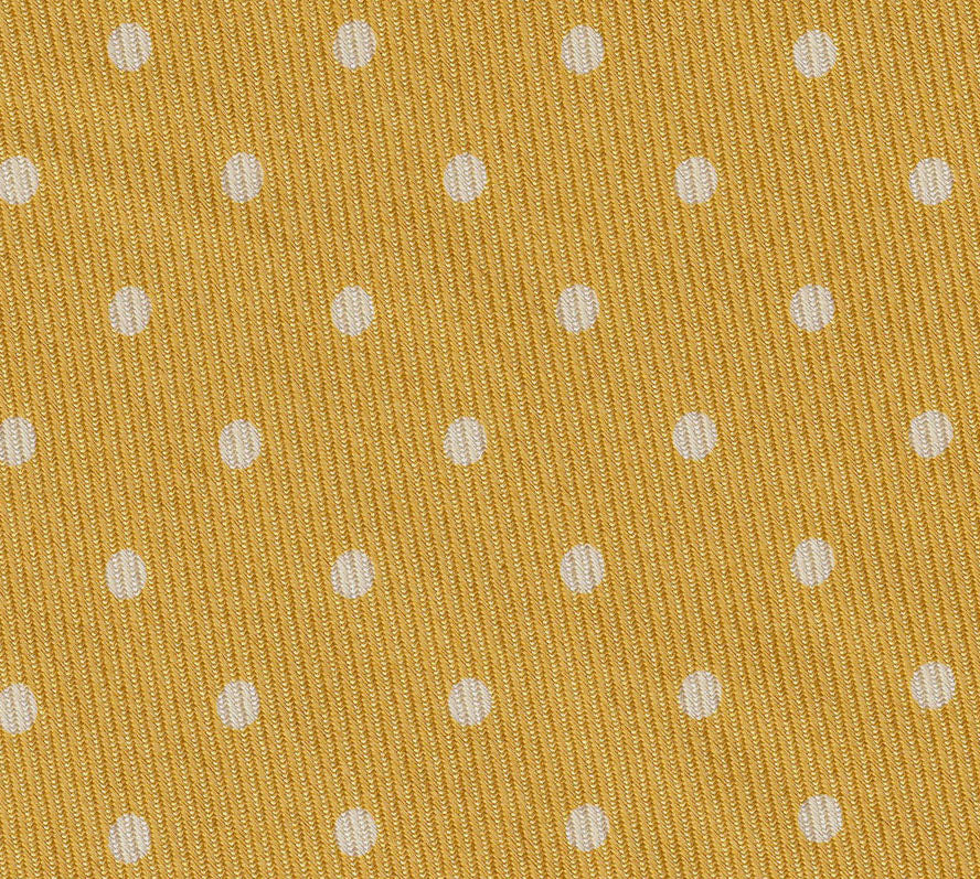 イエローゴールドプリントドット シルクタイ MCDT-30（オフホワイト）