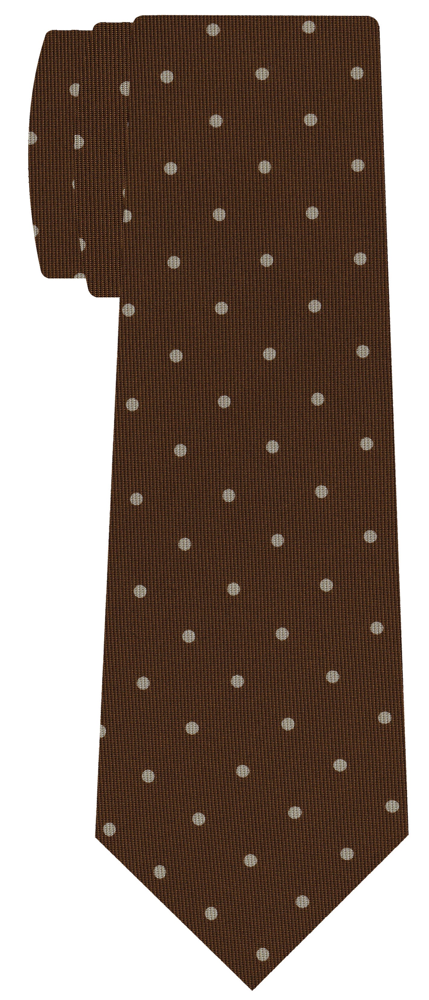 오프화이트 초콜릿 프린트 도트 실크 타이 MCDT-33