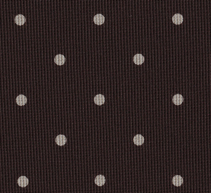 오프화이트 다크 초콜릿 프린트 도트 실크 포켓 스퀘어 #MCDP-39